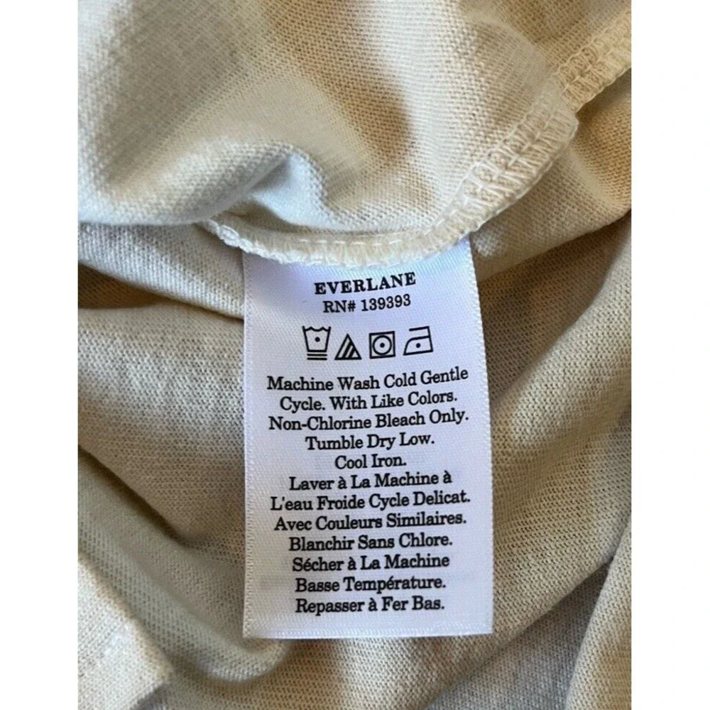 NWT Everlane Tan White Stripe Organic Cotton Polo Dress Size XS